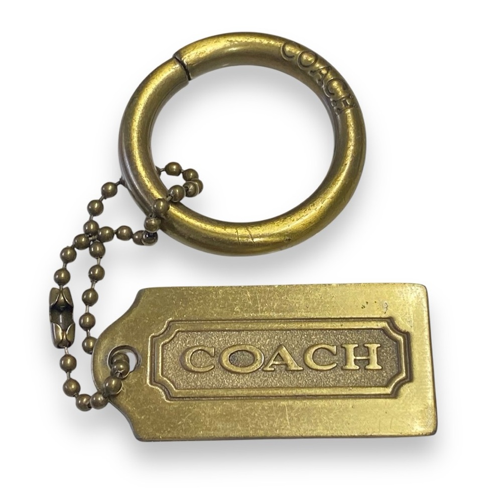 Coach Bag Metal Replacement Brass Tag and Ring Fob